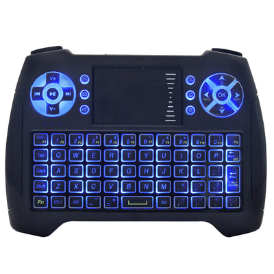 Blue Backlit  Fly Air Mouse Remote Control Qwerty Keyboard With TouchPad